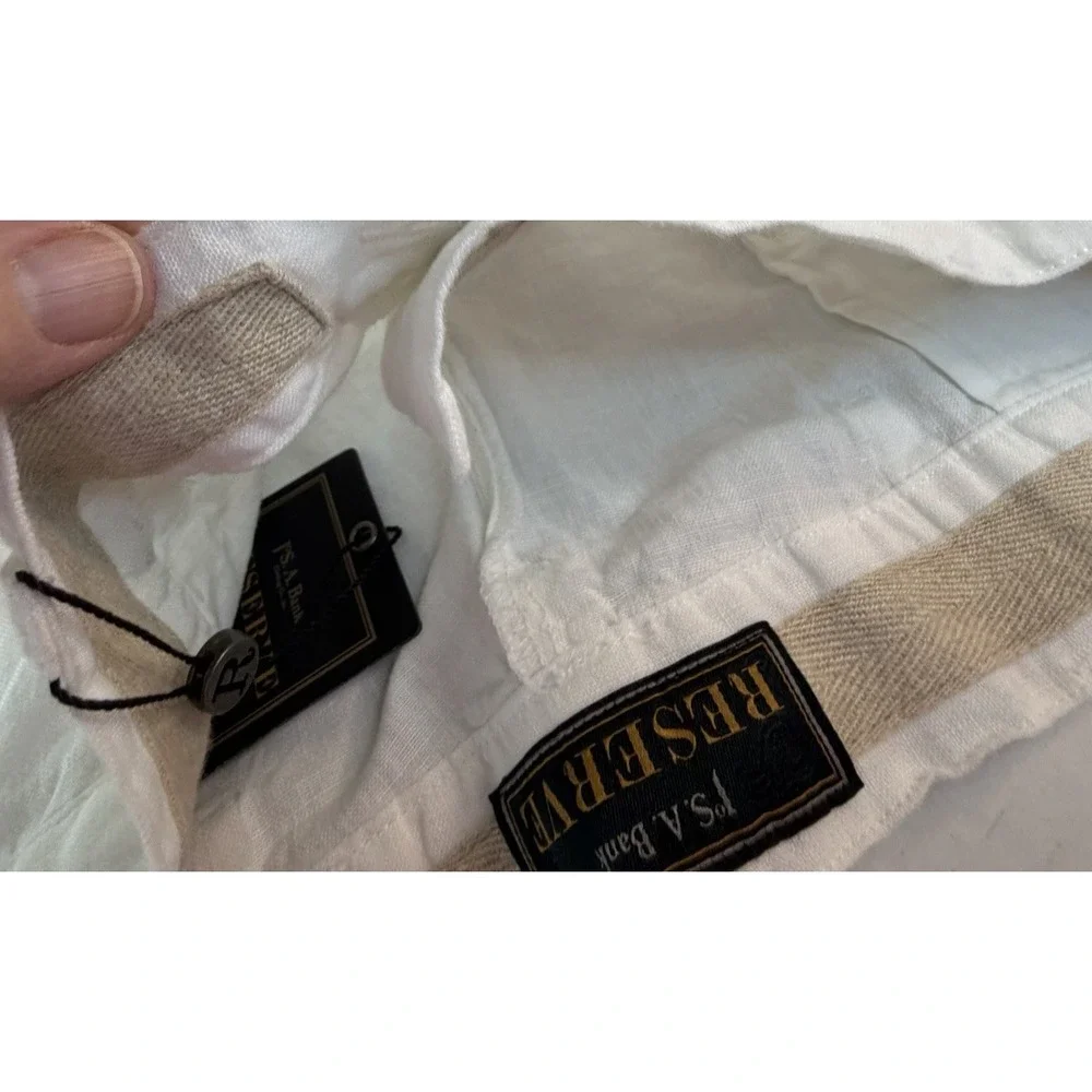 JoS.‎ A Bank Men's White Linen Blend Reserve Shorts Size 44R NWT Beach Vacation